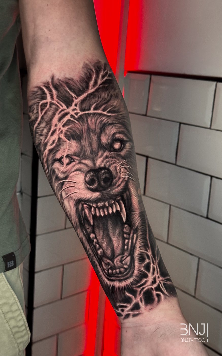 Lobo aullando, realismo animal
